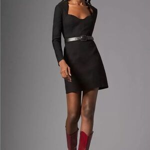 NWT Anthropologie Black Long Sleeve Sweetheart Neckline Sheath Dress